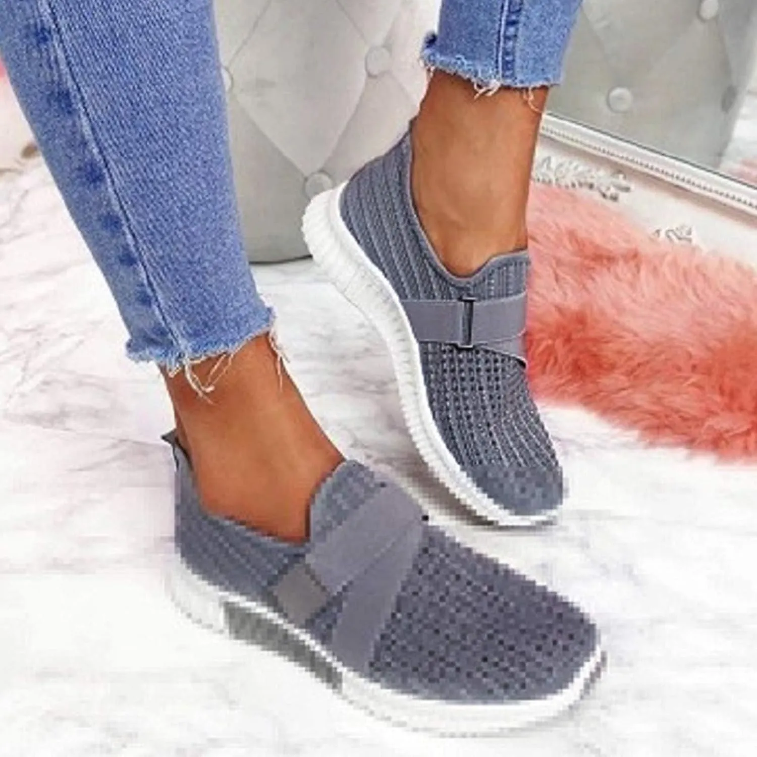 Womens Walking Shoes with Arch Support Soft Slip on Athletic Sneakers Comfortable Lightweight Orthopedic Sneakers